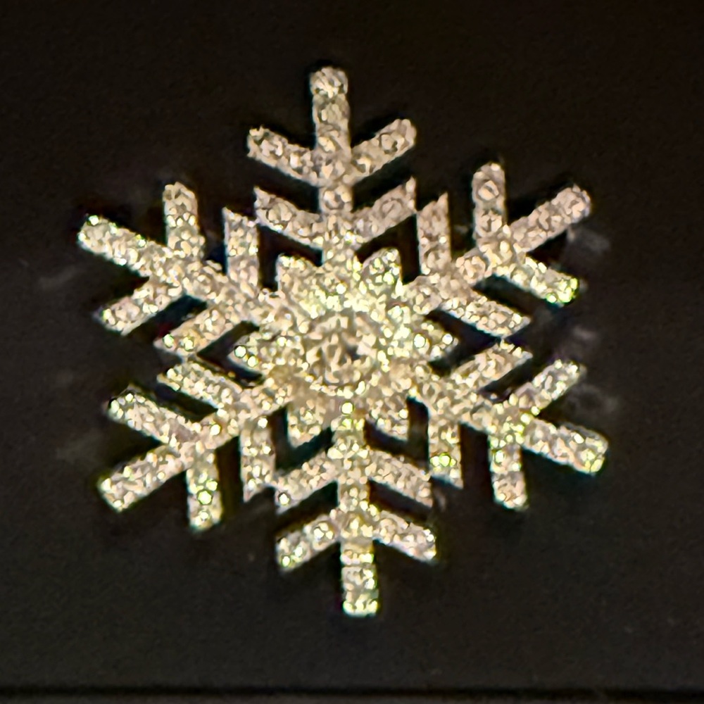 Sparkling Snowflake Brooch Holiday Pin